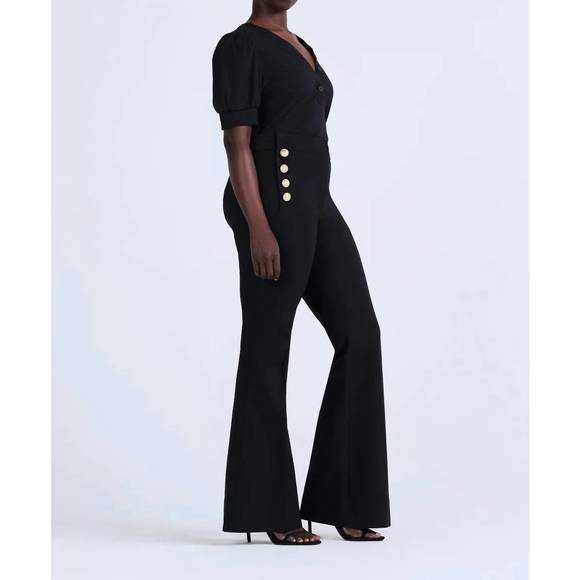 NEW DEREK LAM 10 CROSBY robertson flare trousers in black - Picture 2 of 3